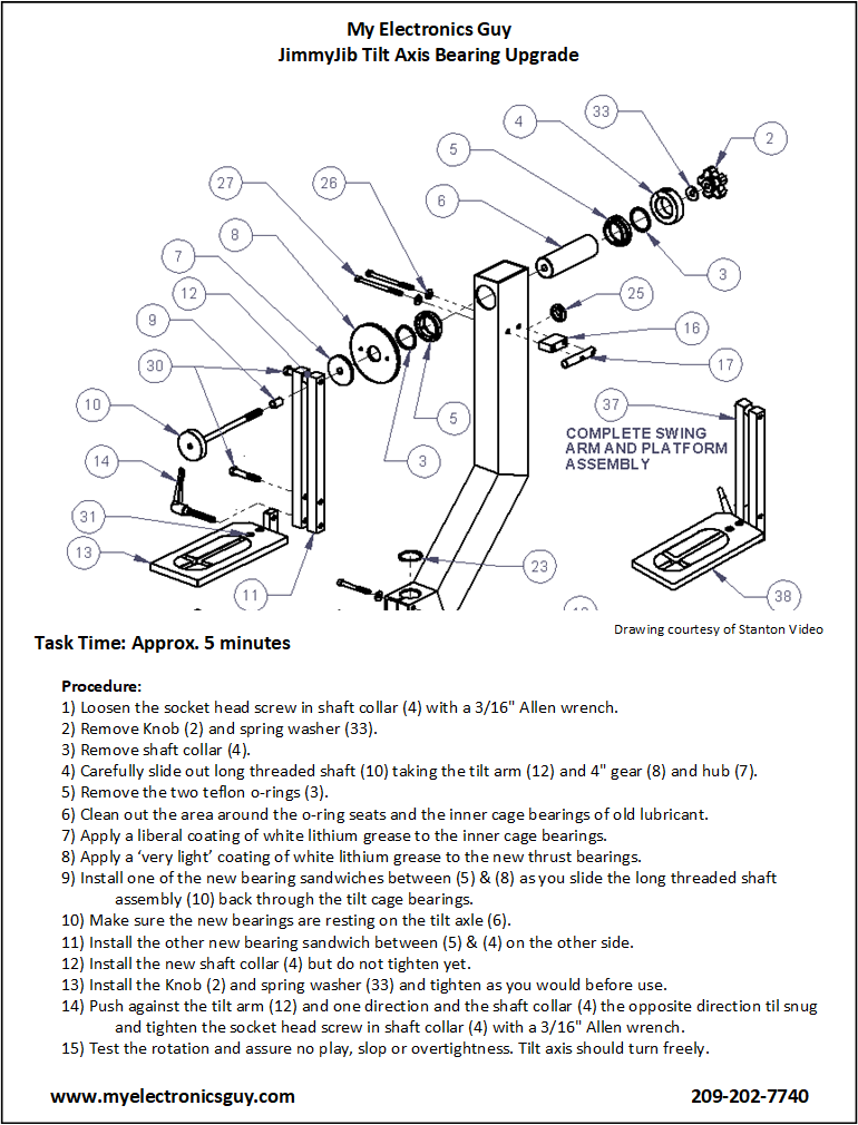 JimmyJib Tilt Axle Bearing Upgrade - DIY