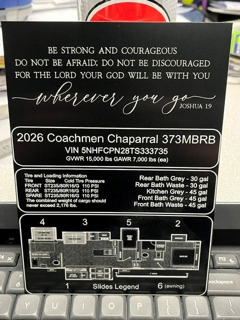 RV Placard